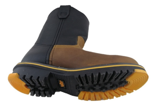 Imagen 4 de 4 de Bota Establo Tipo Rooper Casual Trabajo Piel Mango Y Negro