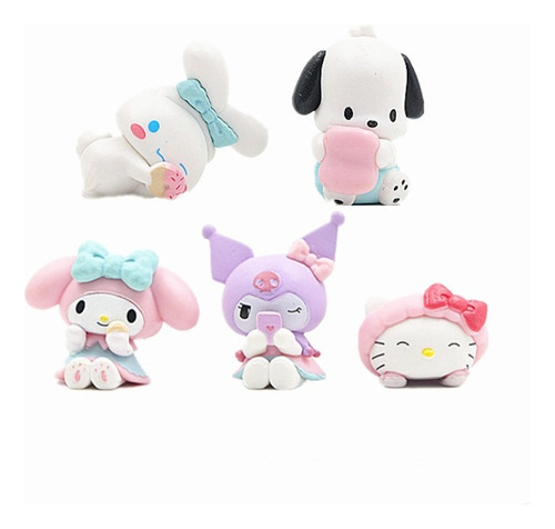 Figuras Anime Hello Kitty/melody Juguetes De Coleccion 5 Pcs