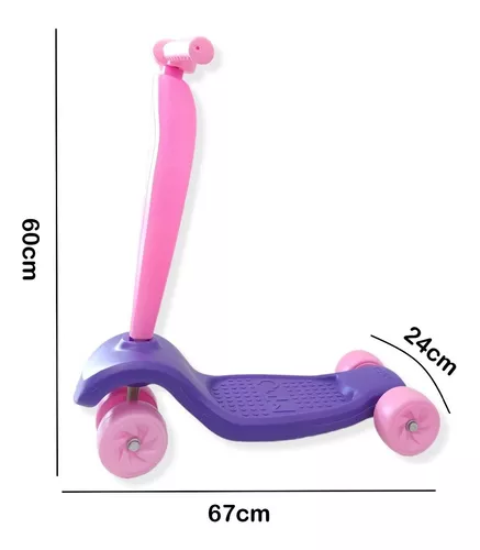 Monopatin Plastico Colores 3 A 8 Años 4 Ruedas Mitto Vegui