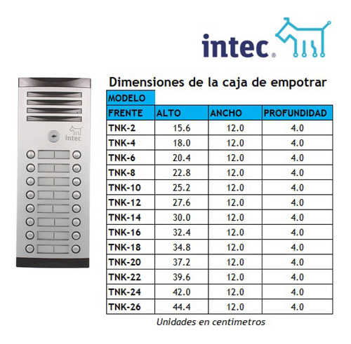 Sistema De Interfón Intec Para Edificio Con 4 Deptos Y Chapa