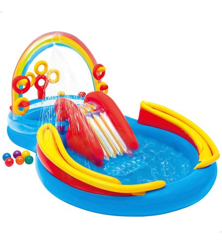 Centro De Juego Inflable Arcoíris 297 X 193 X 135 Cm Para Ni