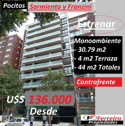 Venta Monoambiente, Pocitos, Park Square Sarmiento