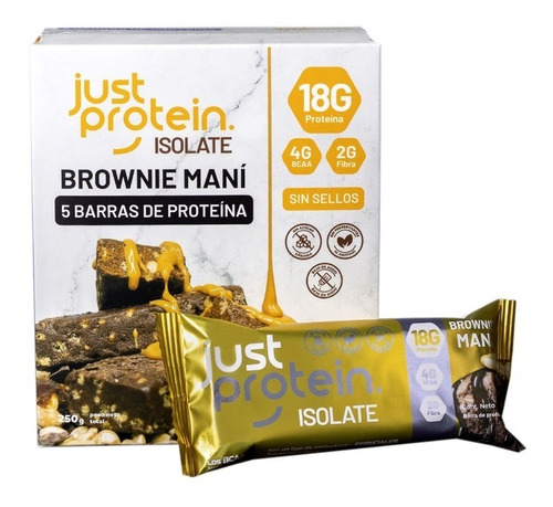 Just Protein Barra Proteina + Bcaa Brownie Mani Caja 5