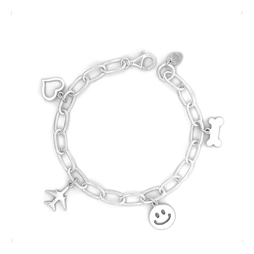 Pulsera 4 Dijes Charms De Plata 925 A Elegir Agálea Mujer 