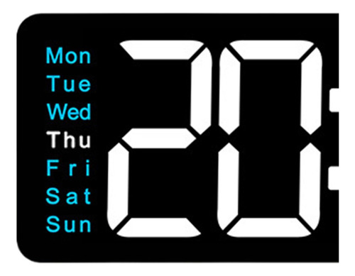 Reloj De Pared Digital Temperatura Fecha Semana Azul