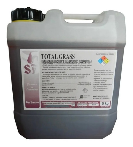 Imagen 1 de 2 de Limpiador Desengrasante Extra Fuerte Rinde 50l Aprob Senasa
