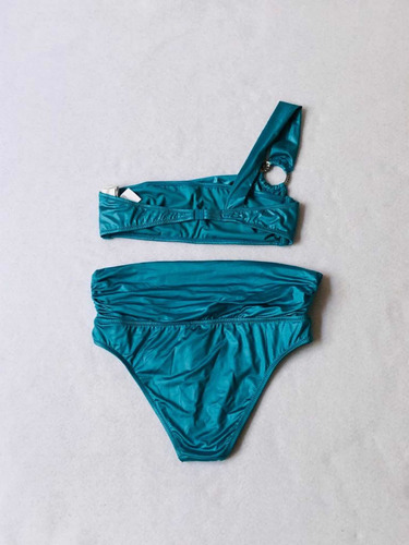 Intimissimi Calzedonia Bikini Tiro Alto Azul Satinado