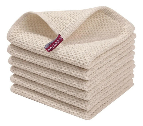 Zh Juego Cocina Algodón Gofre Ultra Suave 6 Piezas 34 X 34