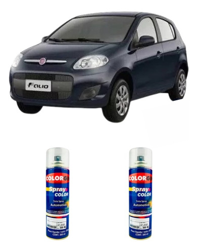 Tinta Spray Automotiva Fiat Azul Buzios + Verniz 300ml
