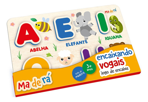 Toyster - Encaixando Vogais - Jogo de Encaixe - Maderá