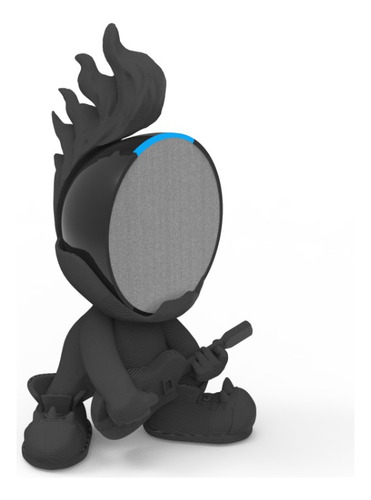 Suporte Base De Mesa Alexa Para Echo Pop - Modelo Star Boy Cor Preto