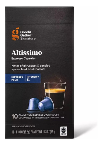 Nespresso Good&gather Altissimo Espresso Roastcoffe 10 Pods
