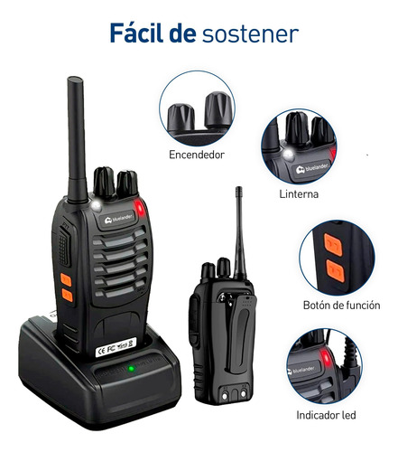 4 Radios Walkie Talkie Largo Alcance 16 Canales 400-470mhz
