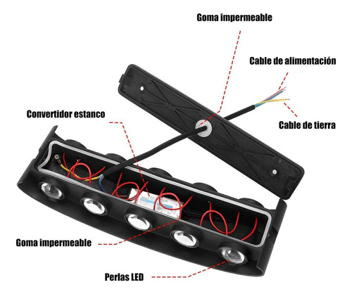 Moderna Lámpara De Pared Led Arqueada Focos Flotantes