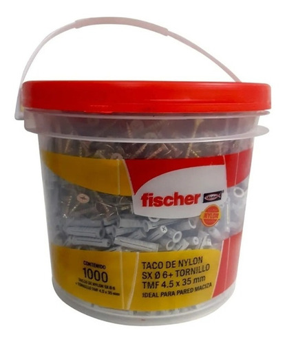 Tarugo Taco Fischer Sx6 + Tornillos Tmf 4.5x35 Balde X 1000