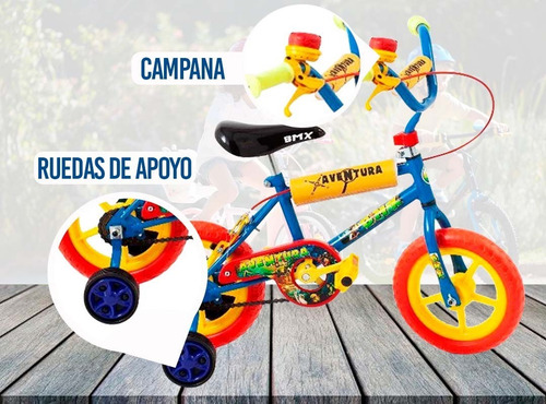 Imagen 3 de 10 de Bicicleta Forest Rodado 12 Nene Nena Ruedas Goma Accesorios