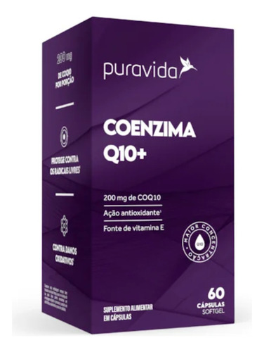 Coenzima Q10+ C200mg - Pura Vida Sabor Sem sabor
