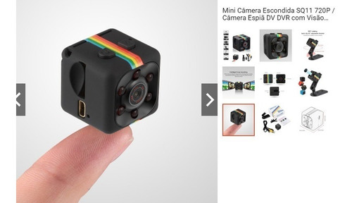 Mini Câmera Espiã Sq11 Full Hd 1080 Visão Noturna- Bike