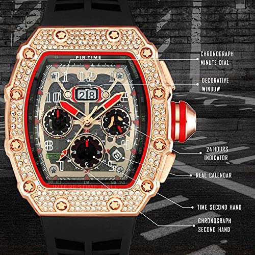 Relojes De Diamantes Para Hombre, Relojes Tonneau De Lujo Pa