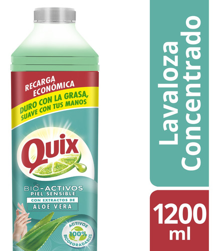 Quix Lavaloza Piel Sensible Con Bio Activos Concentrado 1.2l