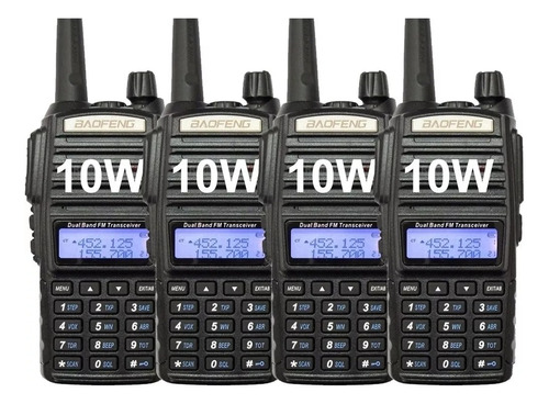Kit X 4 Handy Baofeng Uv82 10w Bibanda Radio Walkie Talkie 