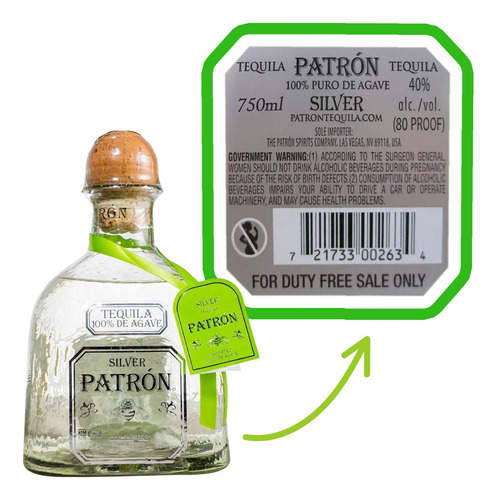 Tequila Patron Silver 750ml Kit Com 2 Unidades Premium