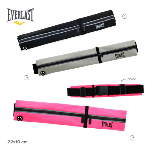 Imagen 2 de 4 de Riñonera Doble Porta Celular Everlast Running Deporte