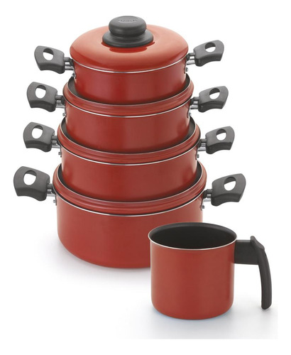 Conjunto Panelas Antiaderente Nacional 18 A 24 + Fervedor
