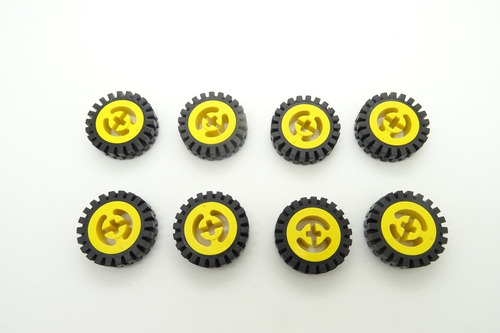 Lego Llanta 24 X 8 Mm Con Rin Amarillo 8 Mm X 17.5 Mm