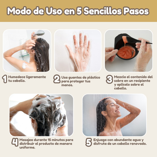 5pzs Shampoo Con Tinte Cubre Canas Natural Sin Químicos F