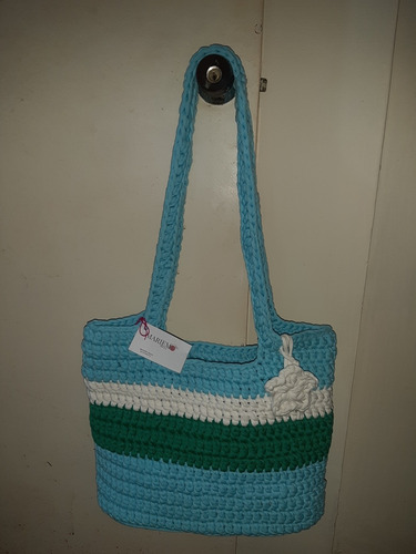 Bolso Playero Con Técnica De Tejido Crochet De Algodón 