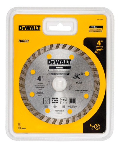 Disco De Corte Diamantado Turbo 4  105mm Dw47400bhp Dewalt