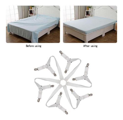 3 X 2-4pack Elastic Bed Sheet Holder Clip Fastener For 3 Pcs