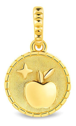 Pingente Life Branca De Neve Prata Com Banho Ouro Amarelo