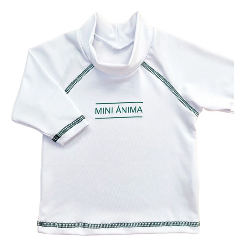 Remera M/l Uv Mini Anima Filtro Lisa Bebe Niño Blanca Verde