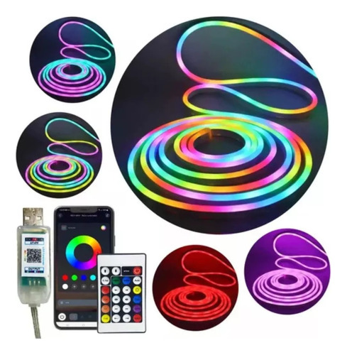 Tira Led Neon Rgb Pixel Usb App Control Bluetooth 5 Metros Rgb