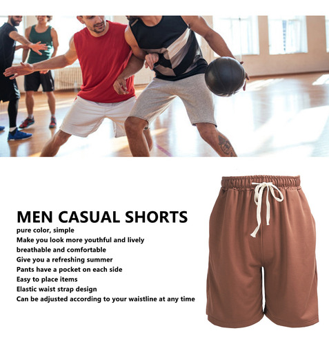 Bermudas Casuales Para Hombre Con Cordón Elástico Ajustable