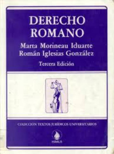 Derecho Romano, De Morineau Iduarte, Marta. Editorial Harla, Tapa Tapa Blanda En Español