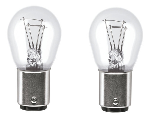 Imagem 2 de 5 de Par Lâmpada Osram 2 Polos P21 5w 7528 Bay15d Lanterna Freio
