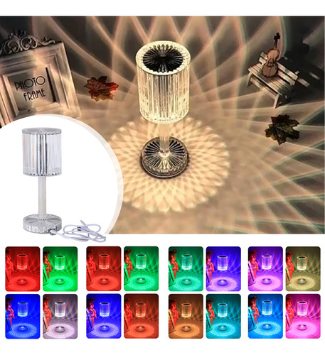 Lámpara De Mesa Romántica En Forma De Diamante Con Control R