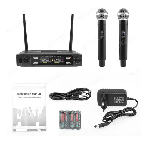 Micrófonos Dual Profesionales Inalámbricos, Karaoke Uhf, Ima