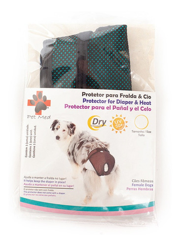 Protetor De Fralda E Cio P/ Cachorro Fêmea Pet Med N2 Verde