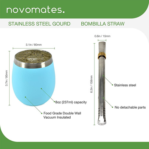 Taza Yerba Mate De Acero Inoxidable De Doble Pared Con ...