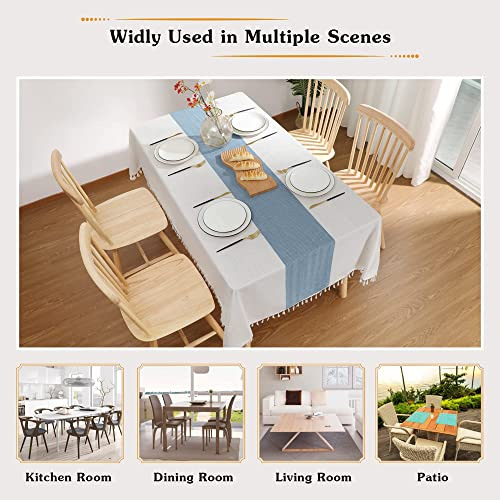 Mantel Rectangular Lino De Algodón Impermeable Sin Arrugas -