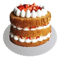 Comprar 12 Bases De Torta Doradas, Plateadas O Blancas De 22 Cm. Blanco