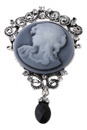 Broche De Cameo Antiguo Con Colgante De Alfileres Esmaltados