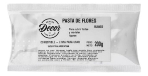 Pasta Para Flores Decor Cake Blanco X200g - Cotillón Waf