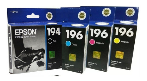 Kit 4 Cartuchos Epson 194 196 T196 Para Xp214,xp-401, Xp 411