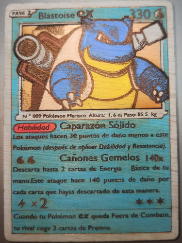 Cartas Pokémon Blastoise Ex Madera Coleccionables Español 