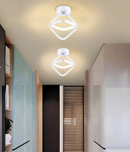 Plafon Luminária Led Pendente Moderno Quadrado Sobrepor Teto Cor Branco 127/220v